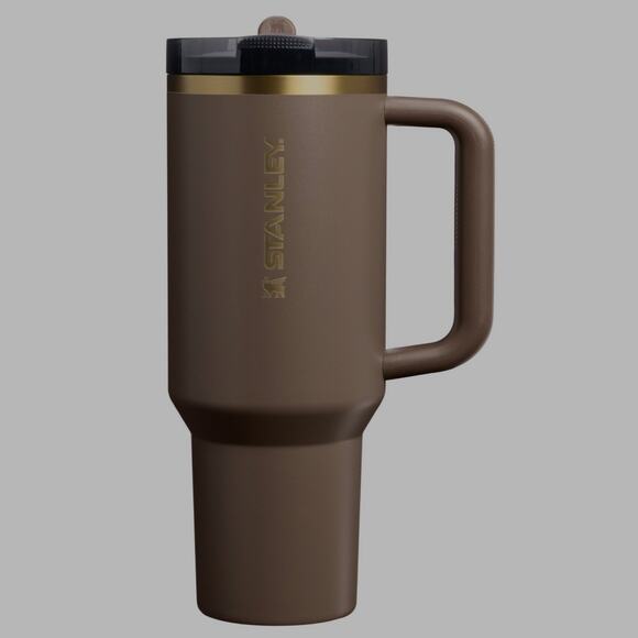 STANLEY QUENCHER PROTOUR FLIP STRAW TUMBLER, 40OZ- ESPRESSO GOLD - Picture 1 of 3
